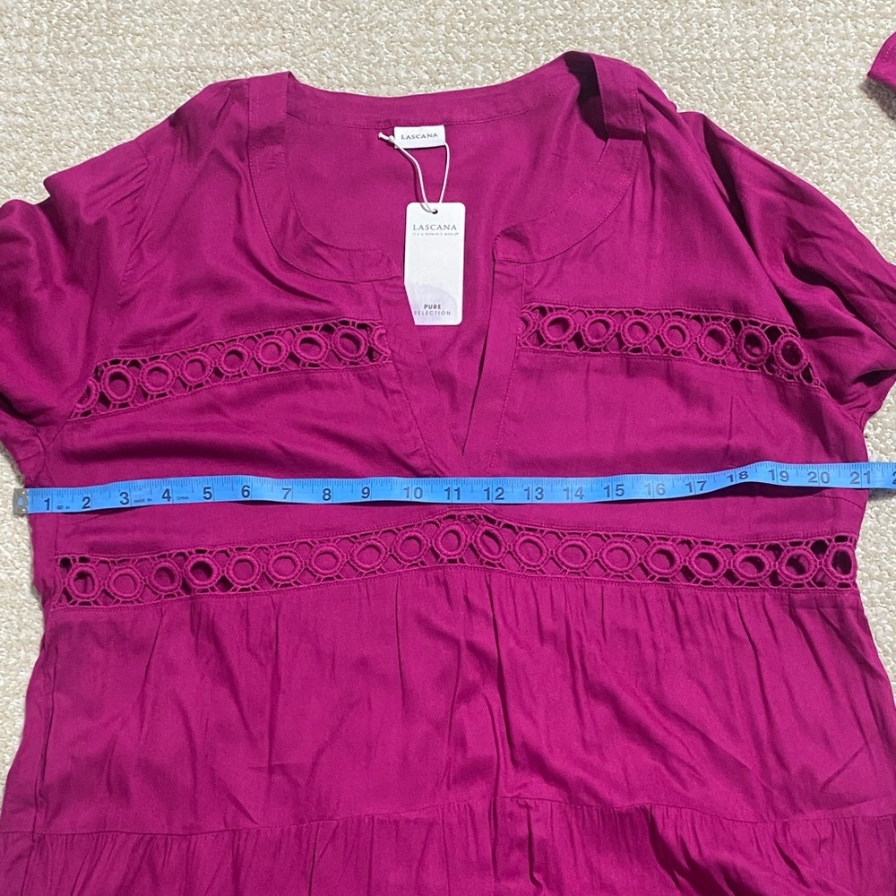 Lascana Chic Fuchsia Swim Cover-Up Size 8/10 100% viscose 100% Cotton - Picture 9 of 15